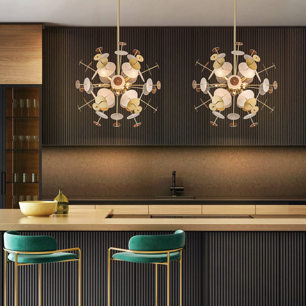 Feven 9-Light Modern Sputnik Sphere Starburst Chandelier
