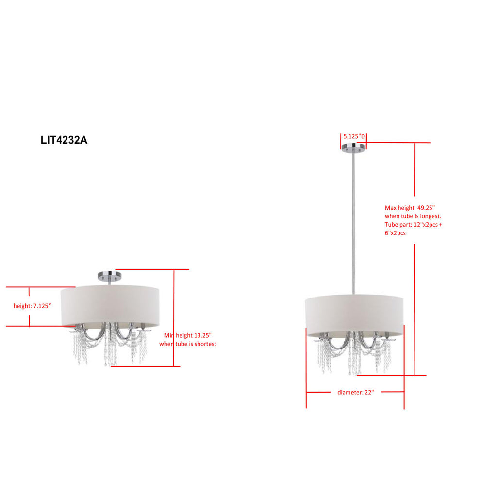 Fisk 5-Light Dimmable Empire Chandelier