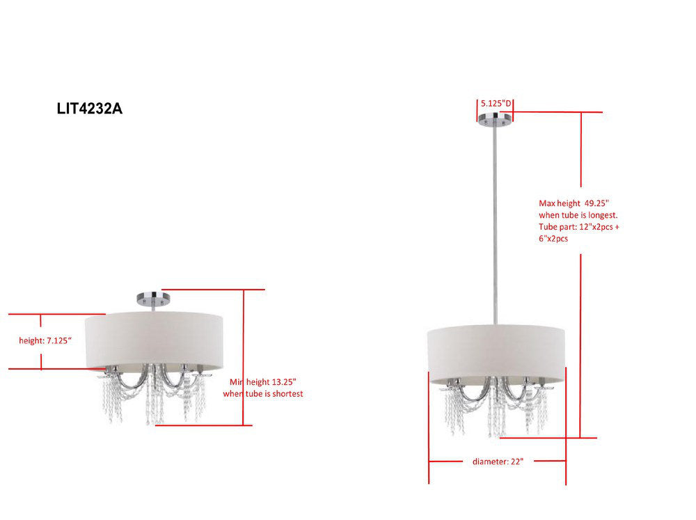 Fisk 5-Light Dimmable Empire Chandelier