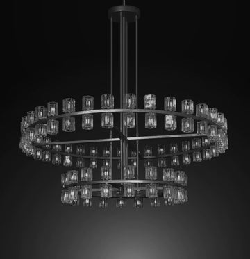Inspired Arcachon Style Archanne Round 2-Tier Chandelier Lighting 60" Great For The Family Room, Living Room, Entryway, Foyer, And More - A500-CB/4511/108