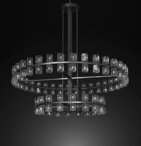 Archanne Round 2-Tier Chandelier Lighting 60" Great For The Family Room, Living Room, Entryway, Foyer, And More - A500-CB/4511/108