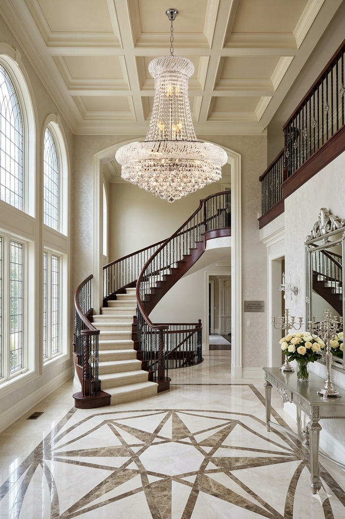 French Empire Crystal Chandelier Silver Finish 24X32