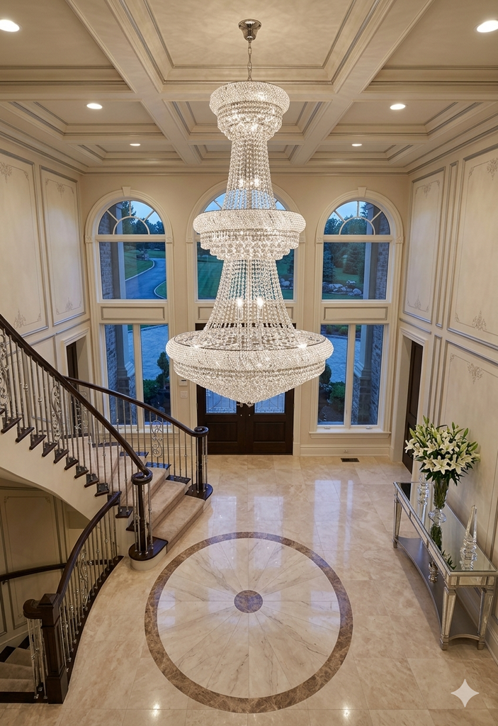 French Empire Crystal Chandelier H66" X W36" - A500-Silver/541/32