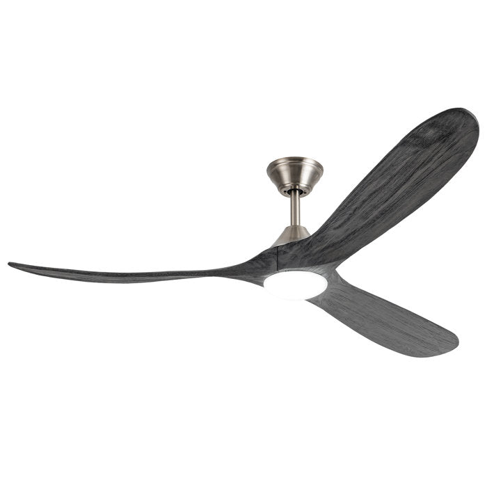 Inspired Maverick Style Gray Solid Wood 3 Blade Ceiling Fan With Light Dc Motor, Reversible, Remote Control 70 inch A101-W113890826-70