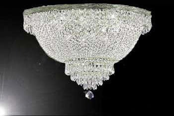 Flush Basket French Empire Crystal Chandelier Lighting H20.5" X W30" - A500-Flush/Cs/870/14