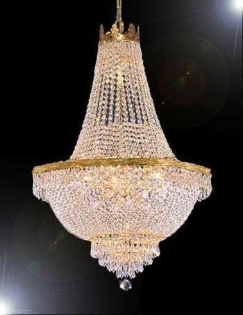 French Empire Crystal Chandelier Lighting H36" X W30"