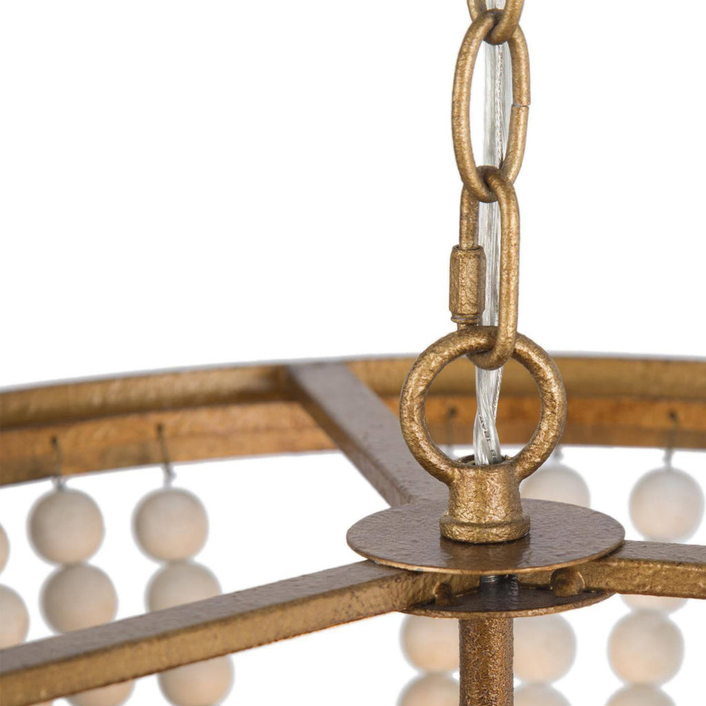 Hatfrneld 3-Light Chandelier with Wood Beaded