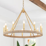 Hendon 12-Light Dimmable Kitchen Island Wagon Wheel Chandelier