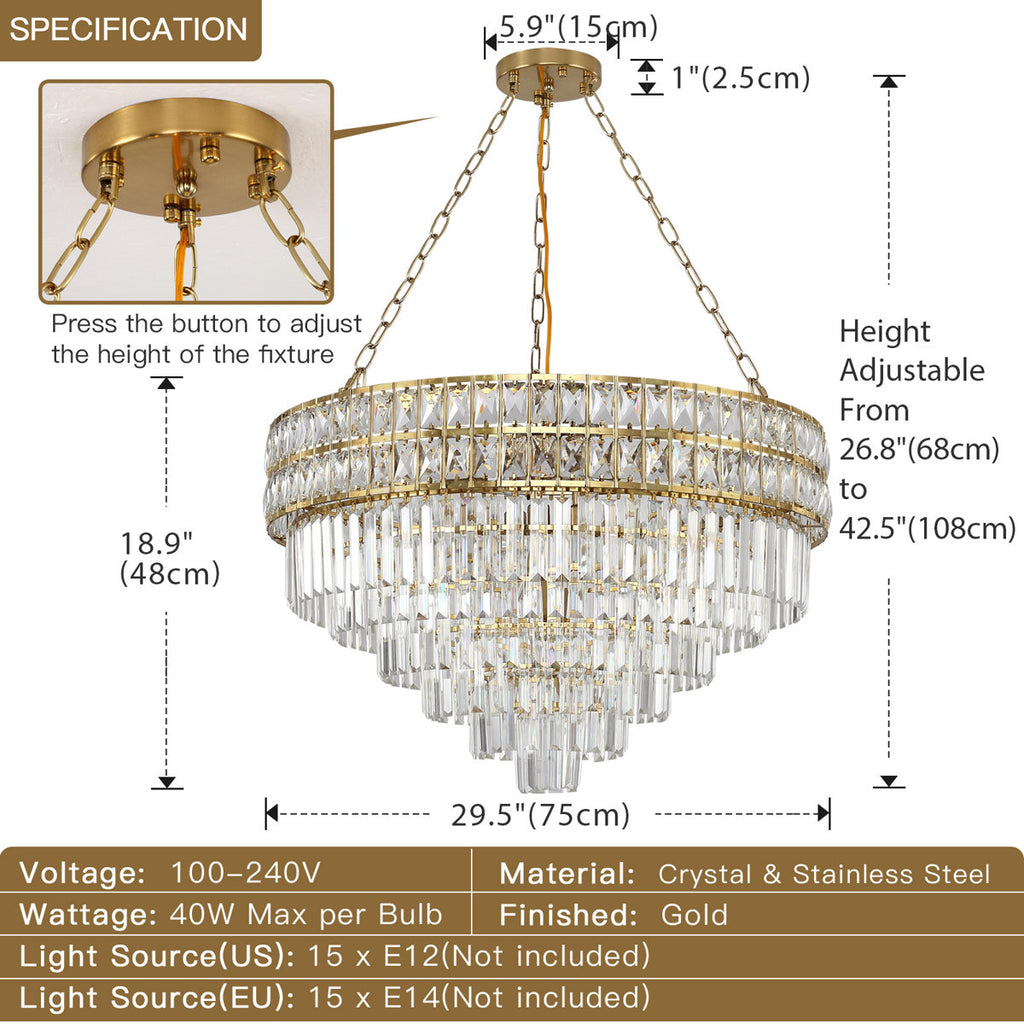Imma Crystal Empire Chandelier