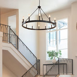 Jashlyn 12-Light Dimmable Wagon Wheel Chandelier