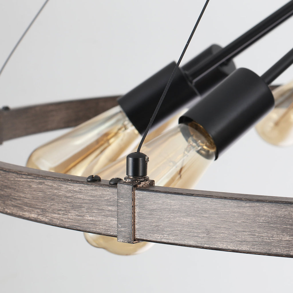 Kelcie 12-Light Large 43.3'' Dimmable Sputnik Wagon Wheel Chandelier