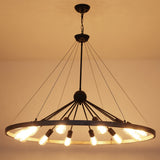 Kelcie 12-Light Large 43.3'' Dimmable Sputnik Wagon Wheel Chandelier