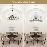 Kelcie 12-Light Large 43.3'' Dimmable Sputnik Wagon Wheel Chandelier