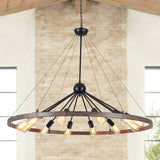 Kelcie 12-Light Large 43.3'' Dimmable Sputnik Wagon Wheel Chandelier