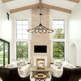 Kelcie 12-Light Large 43.3'' Dimmable Sputnik Wagon Wheel Chandelier