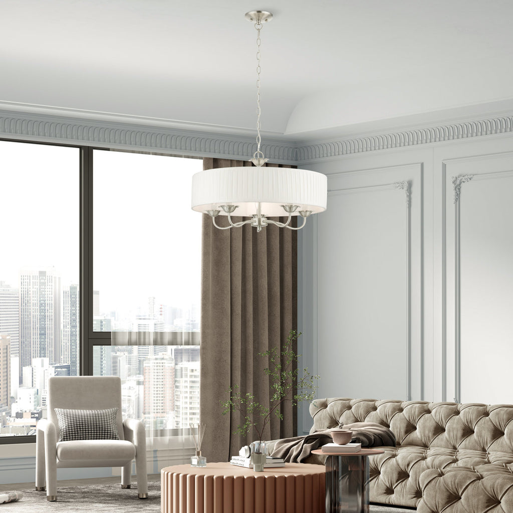 Lamotte 5-Light Dimmable Drum Chandelier