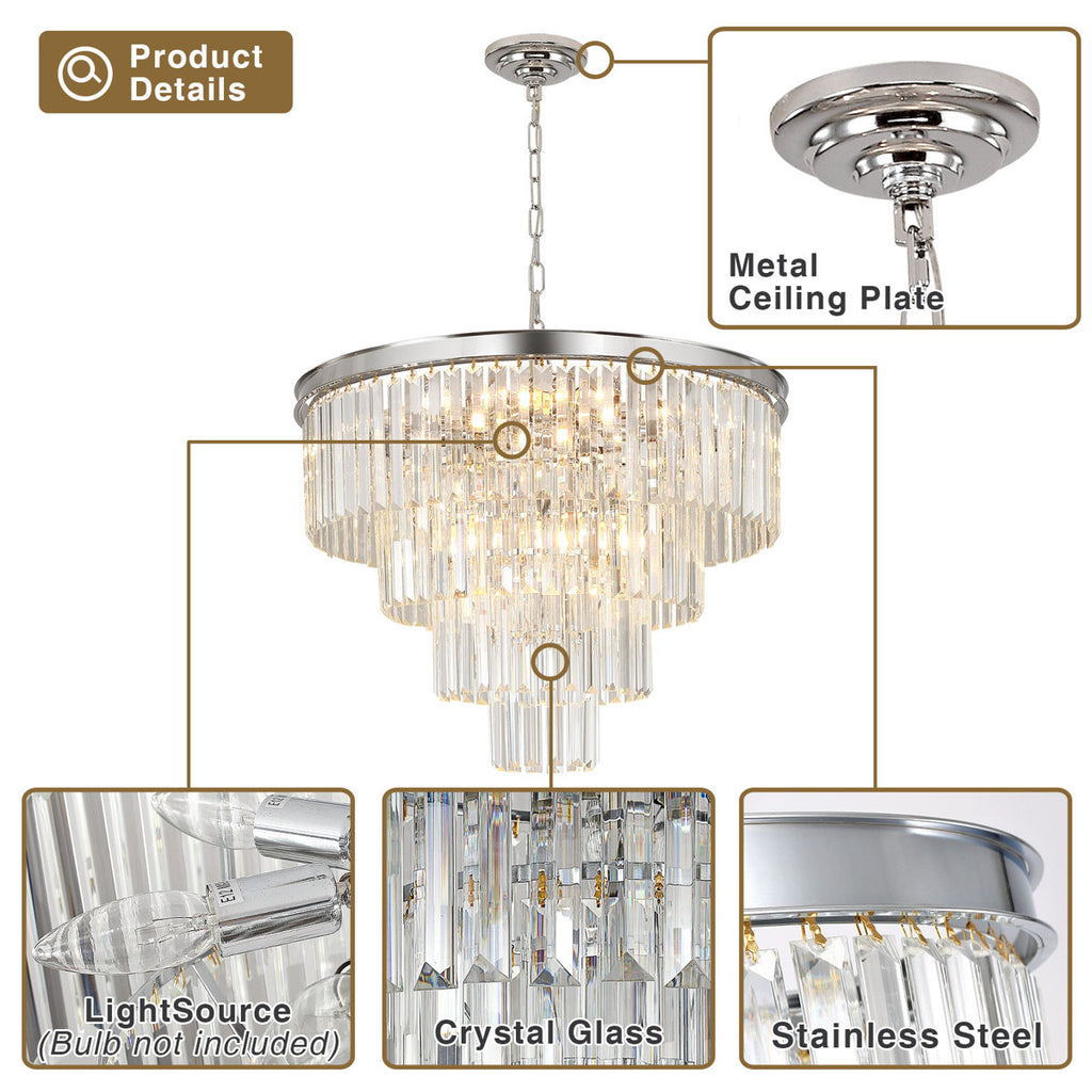 Macguiness 11-Light Dimmable Tiered Chandelier