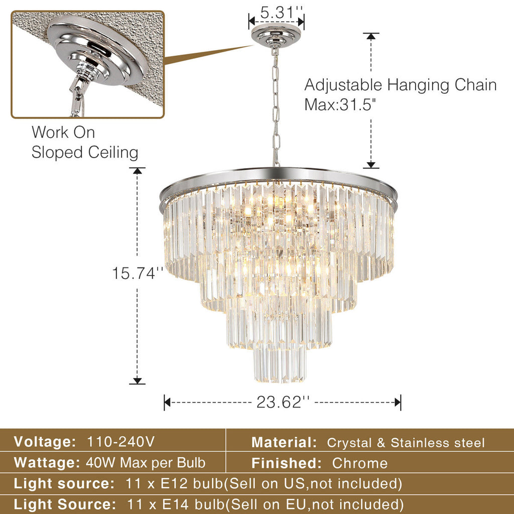 Macguiness 11-Light Dimmable Tiered Chandelier