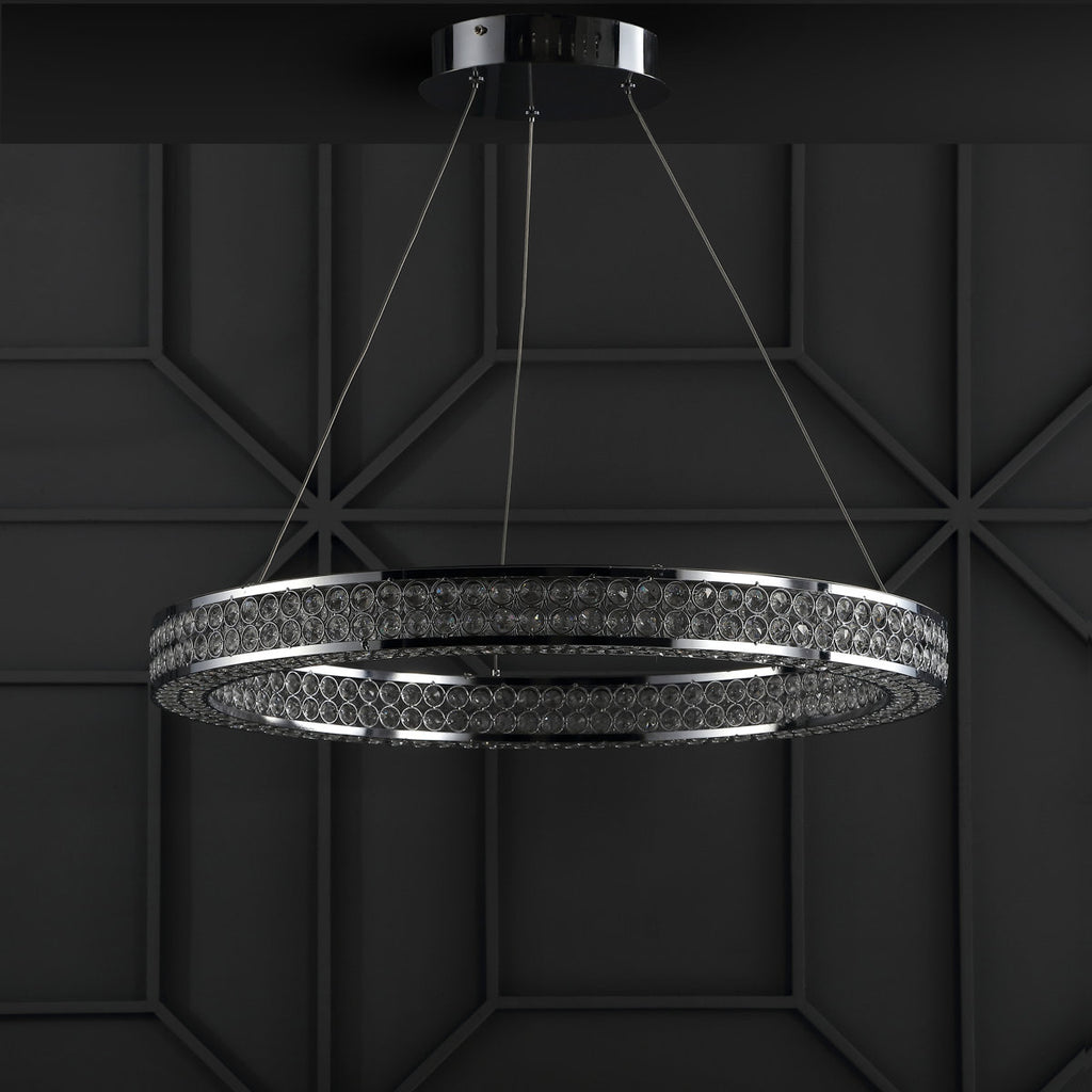 Monthamre Dimmable LED Wagon Wheel Chandelier