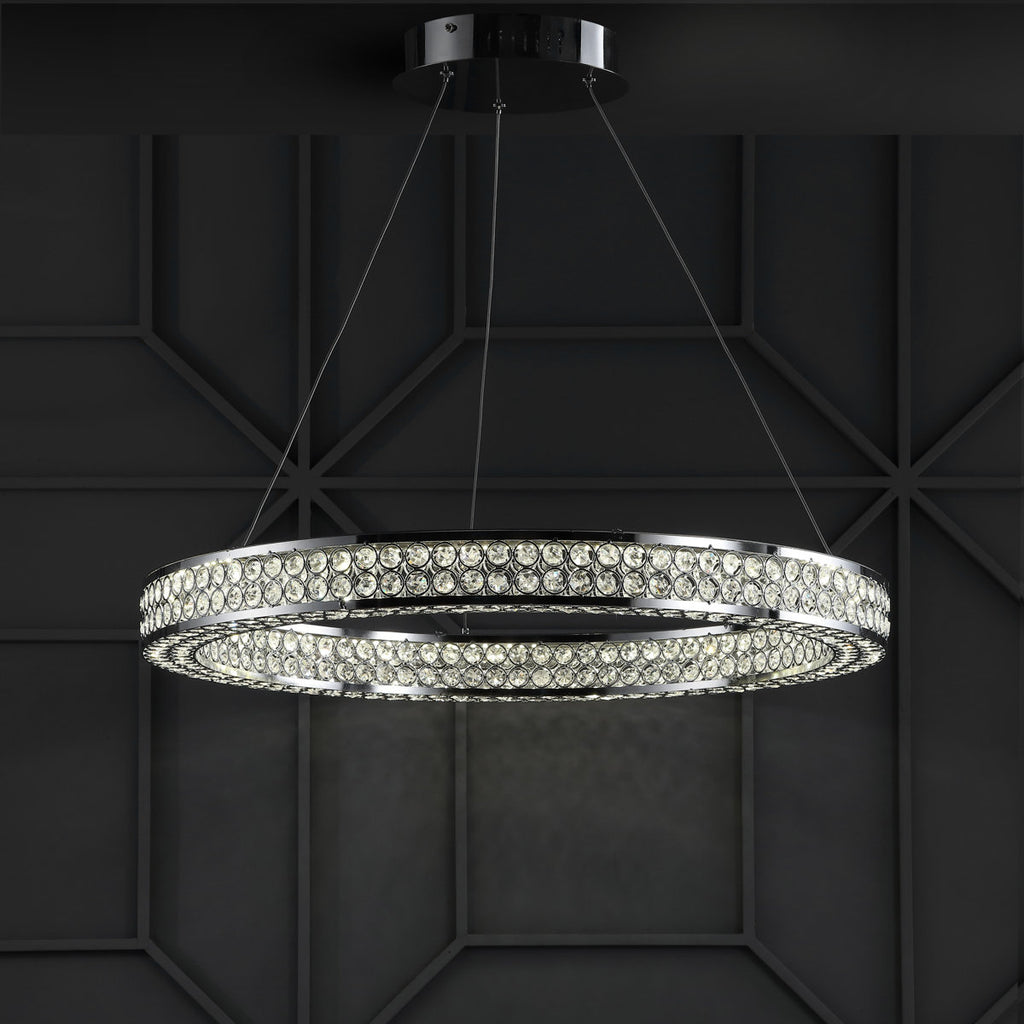 Monthamre Dimmable LED Wagon Wheel Chandelier