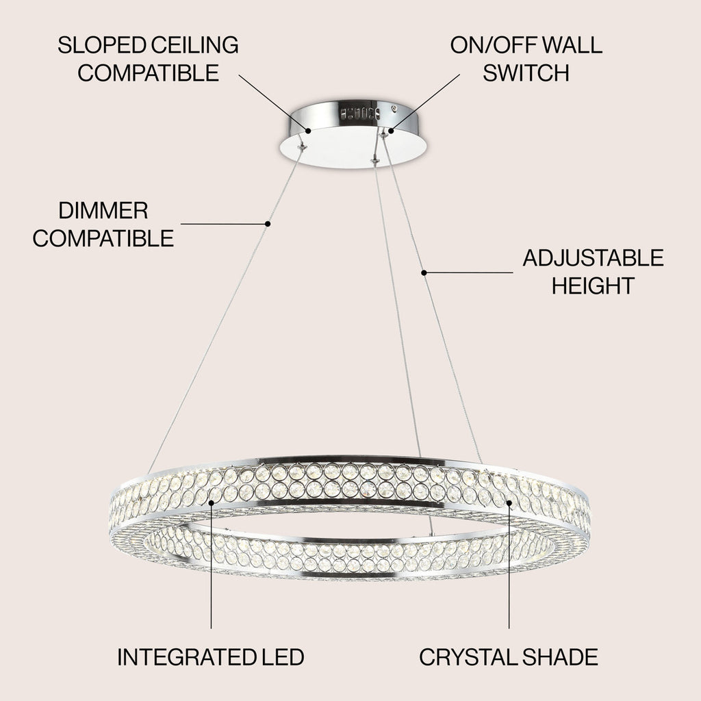 Monthamre Dimmable LED Wagon Wheel Chandelier