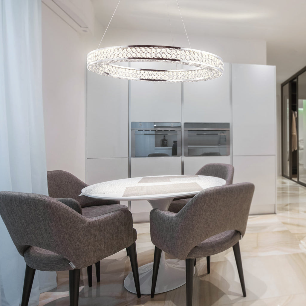 Monthamre Dimmable LED Wagon Wheel Chandelier