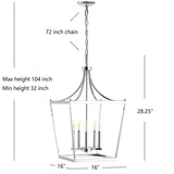 Naranjo 5-Light Dimmable Lantern Geometric Chandelier