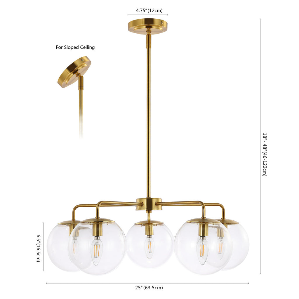 Rattana 5-Light Dimmable Globe Chandelier