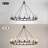 Romyn 20-Light Dimmable Wagon Wheel Chandelier