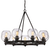 Saltash 9-Light Steel Dimmable Round Chandelier