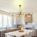 Sputnik Chandeliers Modern Crystal Pendant Lighting Gold Chandelier 24 Lights Mid Century Crystal Ceiling Light Fixtures For Dining Room Kitchen Island Living Room