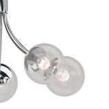 V2125 Clover 5-Light Indoor Chrome French-Inspired Hanging Chandelier with Clear Round/Sphere/Orb/Globe Glass Shades