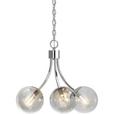 V2125 Clover 5-Light Indoor Chrome French-Inspired Hanging Chandelier with Clear Round/Sphere/Orb/Globe Glass Shades