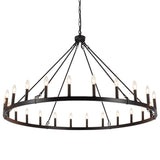 Yeraldine 24-Light Lagre Dimmable Wagon Wheel Chandelier Farmhouse Round Vintage Candle Style Light for Living Room, Foyer, Entryway