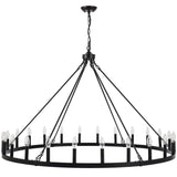 Yeraldine 24-Light Lagre Dimmable Wagon Wheel Chandelier Farmhouse Round Vintage Candle Style Light for Living Room, Foyer, Entryway