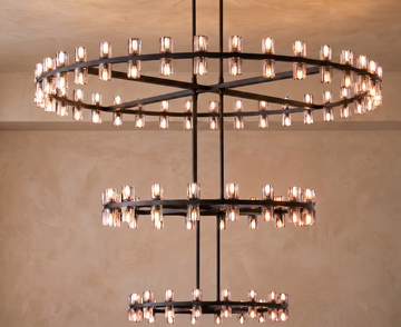 Inspired Arcachon Style Archanne Round 3-Tier Chandelier Lighting 60" Great For The Family Room, Living Room, Entryway, Foyer, And More - A500-CB/4511/156