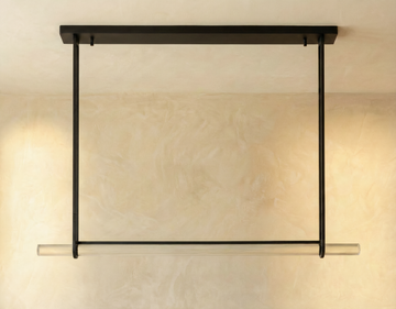 Inspired Audubon Style Crystal 1-Bar Linear Chandelier 60.5" - Bronze