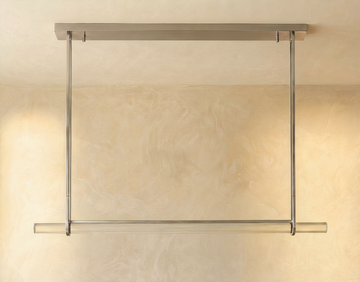 Inspired Audubon Style Crystal 1-Bar Linear Chandelier 60.5" - Polished Nickel