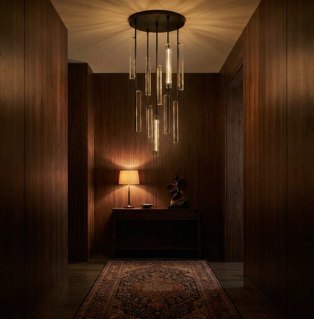 Inspired Audubon Style Crystal Round Chandelier 24.5" - Bronze in Elegant Room