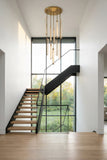 Inspired Audubon Style Crystal Round Chandelier Lacquered Burnished Brass in Elegant Room Setting