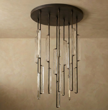 Inspired Audubon Style Crystal Round Chandelier 40.5" - Bronze