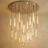 Inspired Audubon Style Crystal Round Chandelier 56.5" - Stainless Steel