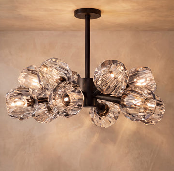 Inspired Boule de Cristal Style 24 Inch Round Crystal Sphere Chandelier Bronze - Main Product View