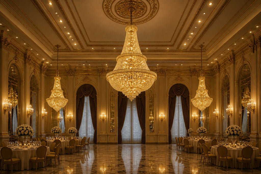 French Empire Crystal Chandelier Lighting H90" x W50" - Perfect for an Entryway or Foyer - A500-C9/CG/448/48