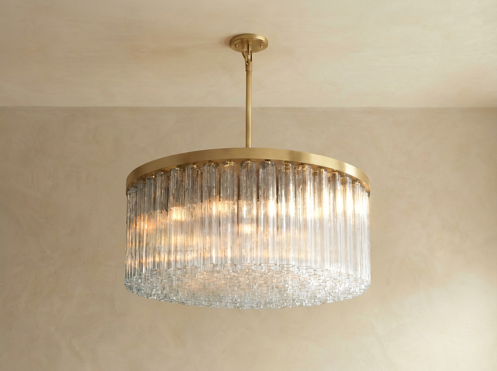 Inspired Cielo Style 48 Inch Round Chandelier Gold Finish - Main Product View