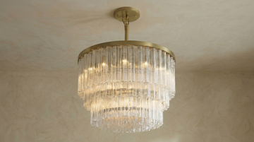 Inspired Cielo Style Three-Tier 48 Inch Round Chandelier Lacquered Burnished Brass Finish - Main
