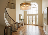 Inspired Cielo Style 48 Inch Round Chandelier Gold Finish - Foyer Room Scene