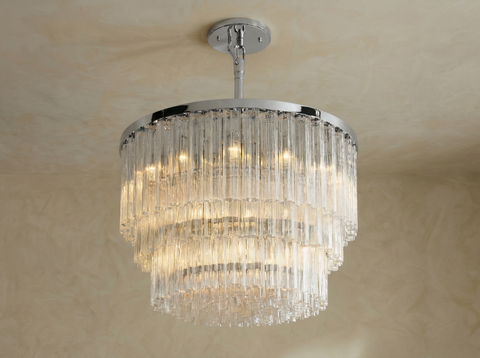 Inspired Cielo Style Three-Tier 48 Inch Round Chandelier Stainless Steel Finish - Main