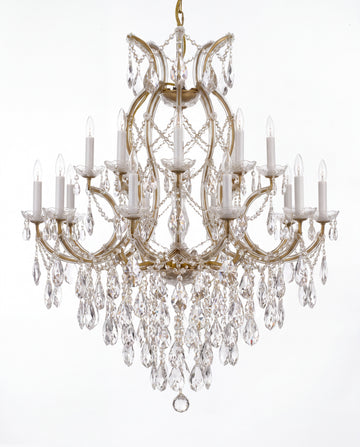 Maria Theresa 16-Light Crystal Chandelier H38" x W37" - Gold Finish