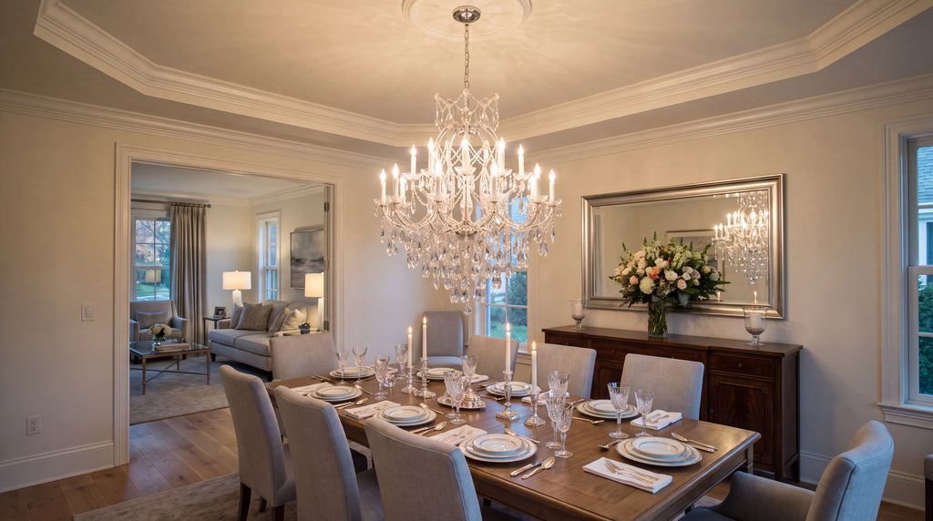 Maria Theresa 16-Light Crystal Chandelier H38" x W37" - Silver Finish